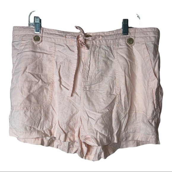 TORRID Blush Pink Linen Blend Drawstring Shorts Size 14 - Picture 5 of 9